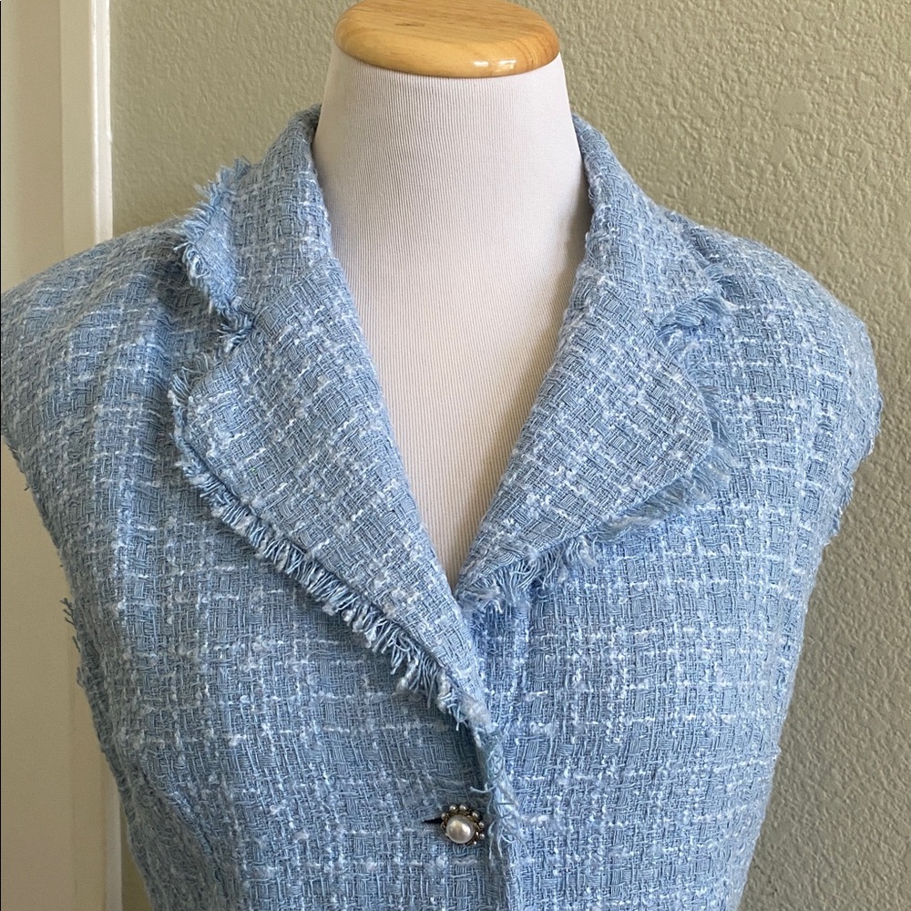 Maeve Sleeveless Tweed Blazer Mini Dress from Anthropologie. - Picture 4 of 6